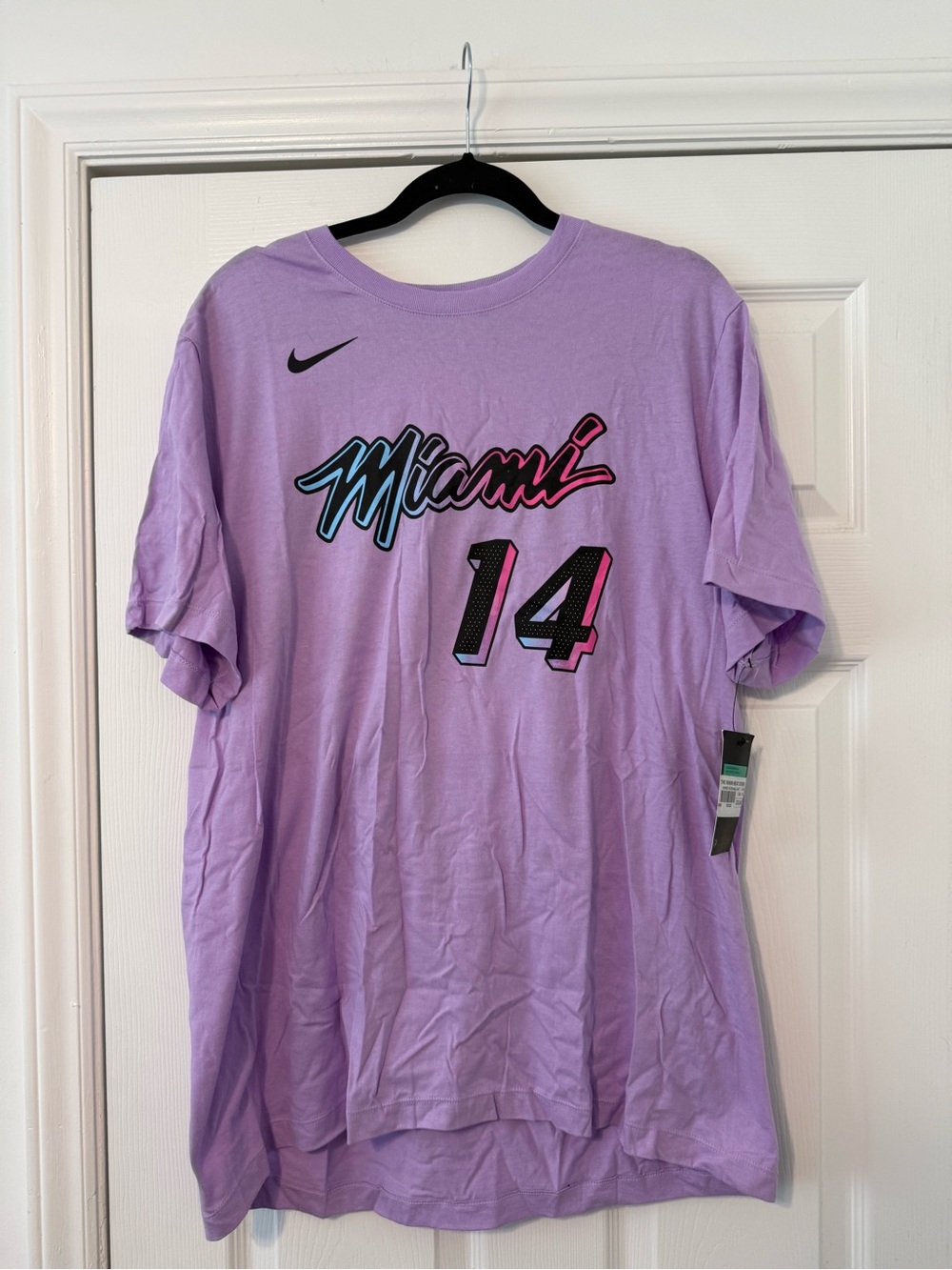 Nike Miami Graphic Short Sleeve T-Shirt in Lavender with Multicolor Print